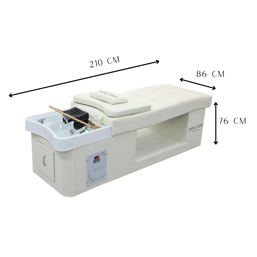 Japanese Head Spa Cream Full Bed Unit Plumbed (inc. Steamer, Steamer Hood & Water Heater)