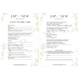 Japanese Head Spa Client Consultation Form