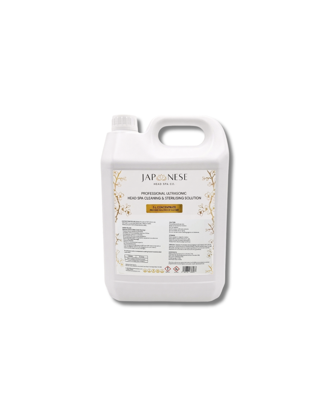 Professional Ultrasonic Head Spa Cleaning and Sterilising Solution 5Ltr (Concentrate)