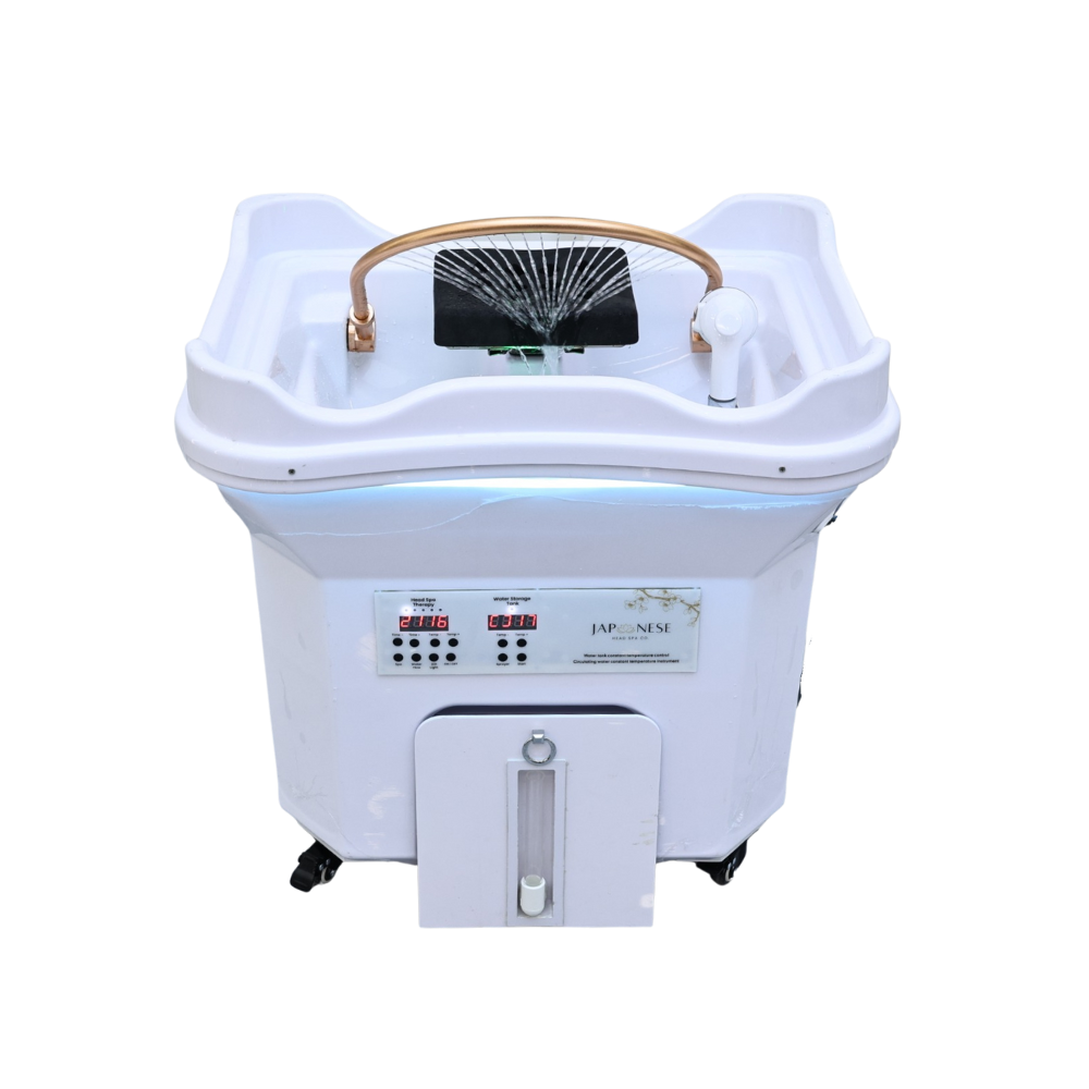 Japanese Head Spa White Portable Unit with Mobile Wastewater Tank- Non-Plumbed