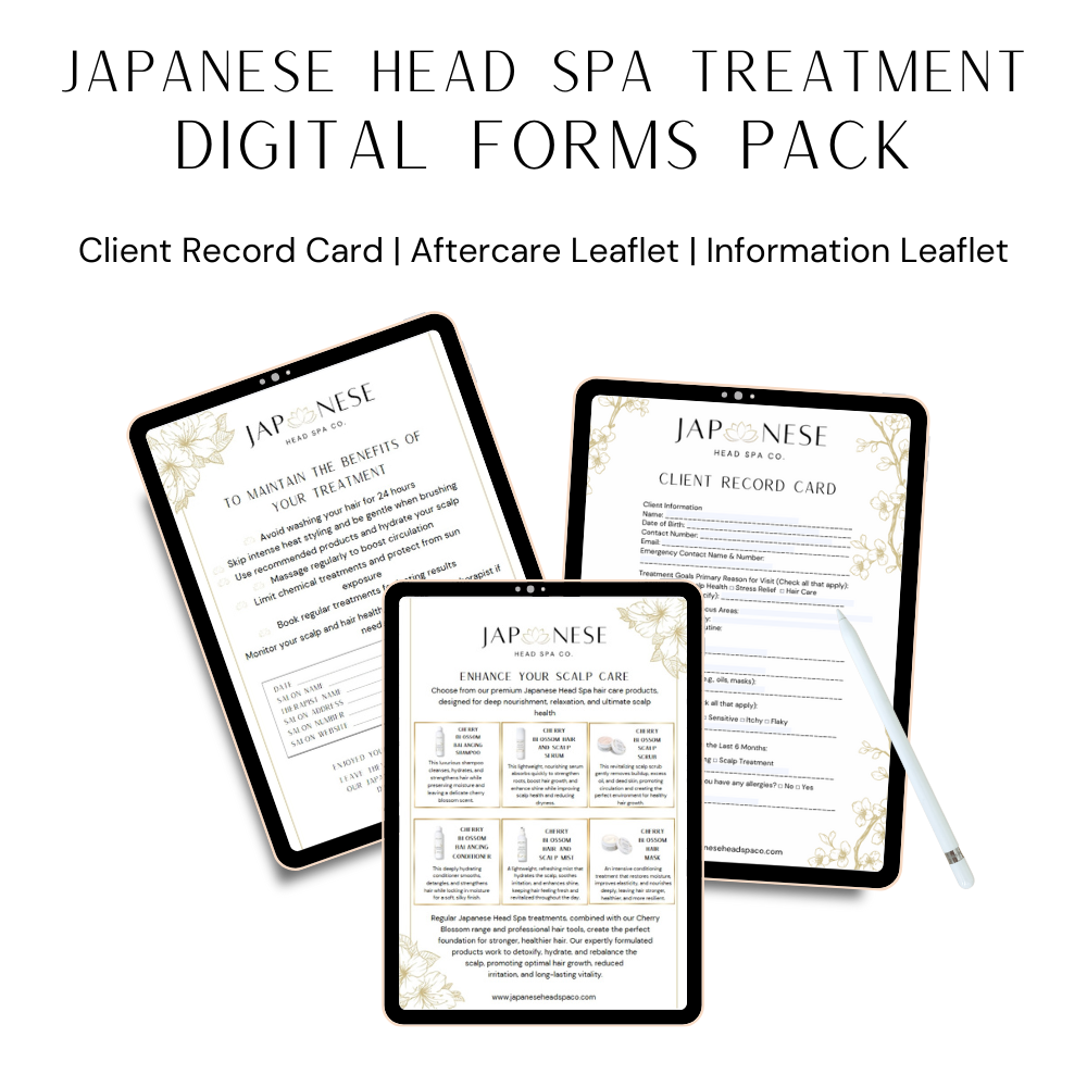 Japanese Head Spa Treatment Digital Forms Pack